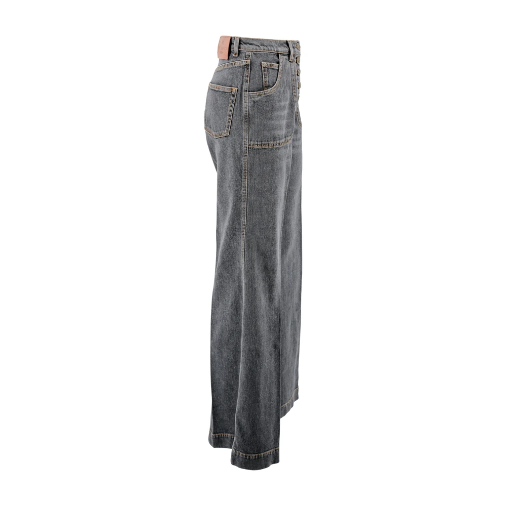ETRO Flare-fit Gebruikt-effect Denim Jeans Blue Dames