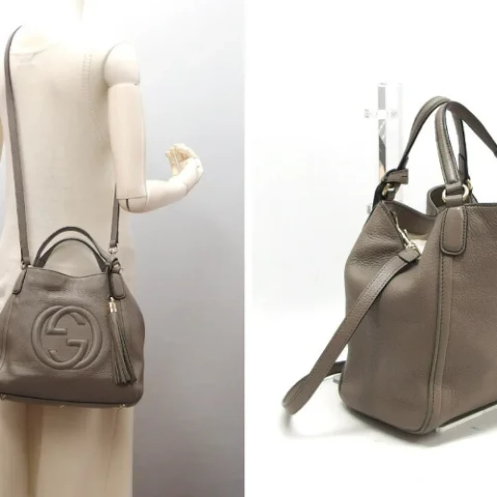 Gucci Vintage Pre-owned Leather gucci-bags Brown Dames