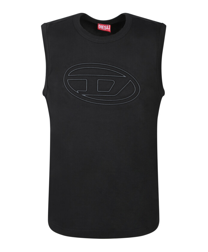 svart-armlos-tank-top-med-logo