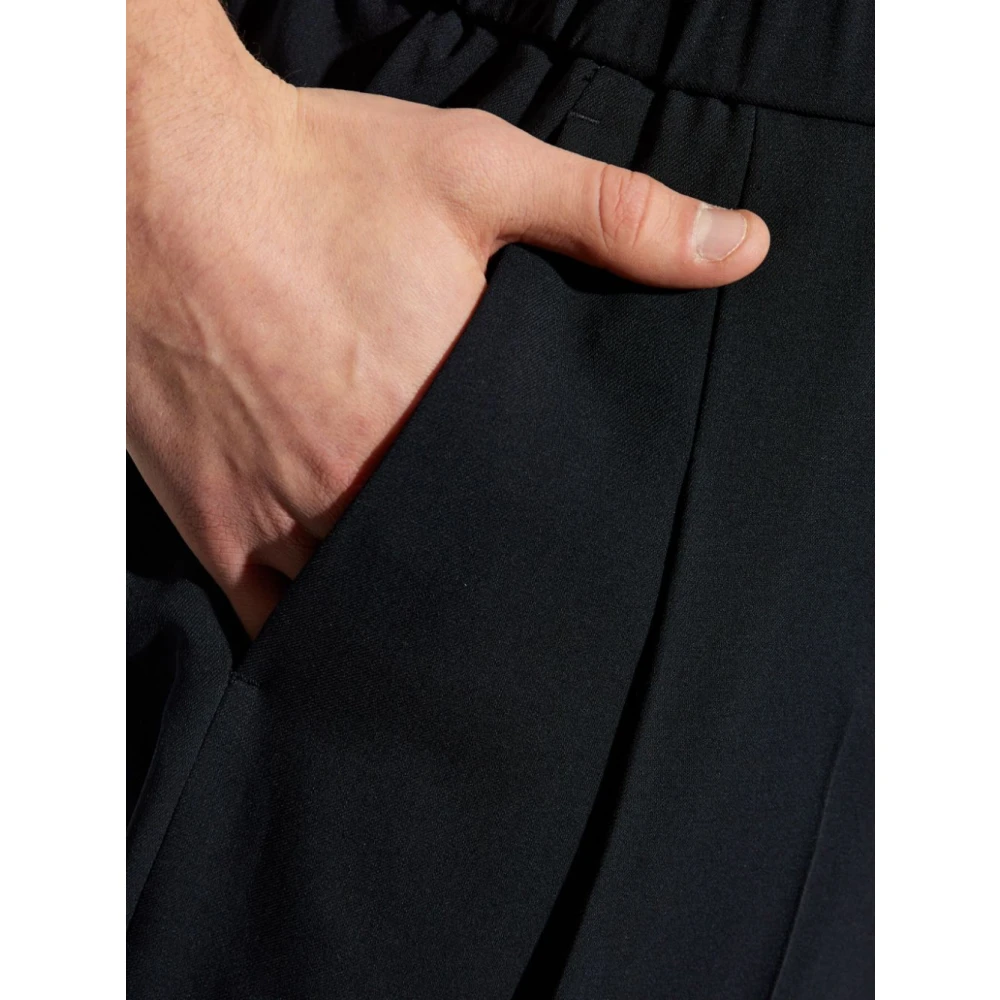 Giorgio Armani Blauwe Broek met Elastische Tailleband Achteraan Blue Heren