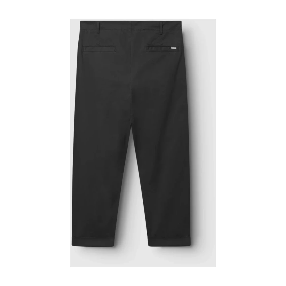 Gabba Zwarte Geplooide Chino Broek Black Heren