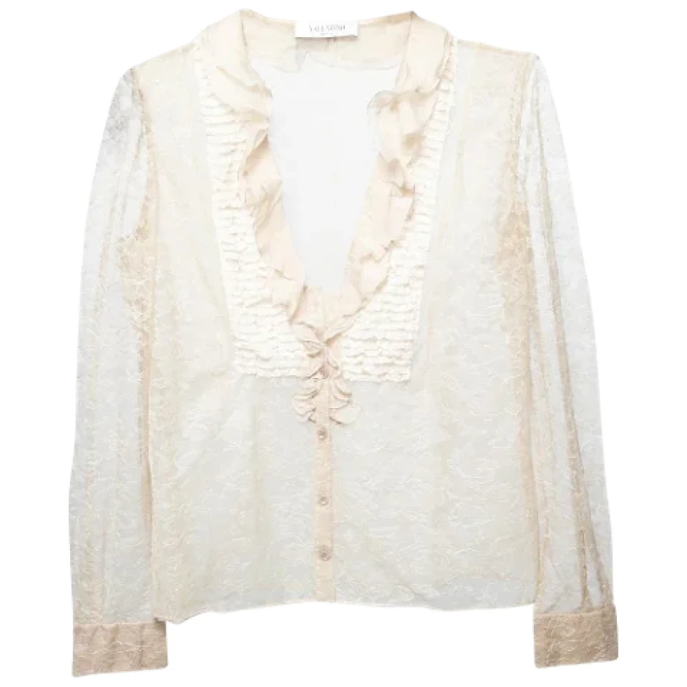 Valentino Vintage Pre-owned Lace tops Beige Dames