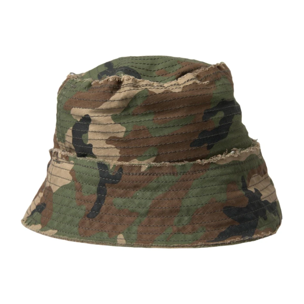 Dolce & Gabbana Groene Camouflage Katoenen Bucket Hoed Green Heren