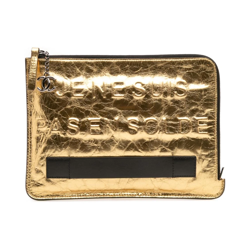 Chanel Vintage Donna Giallo Pre-Owned, Taglia Unica, Used,