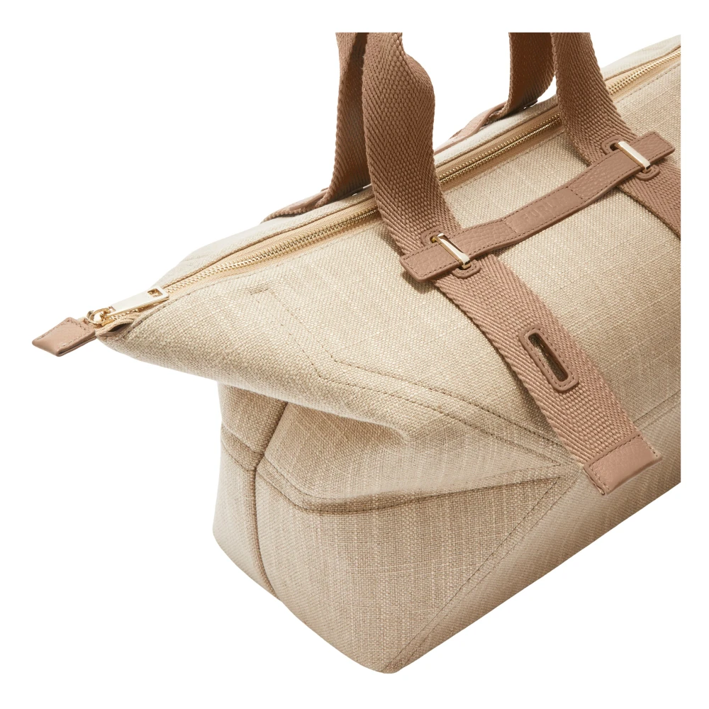 Furla Canvas Tote Tas met Verstelbare Banden Beige Dames