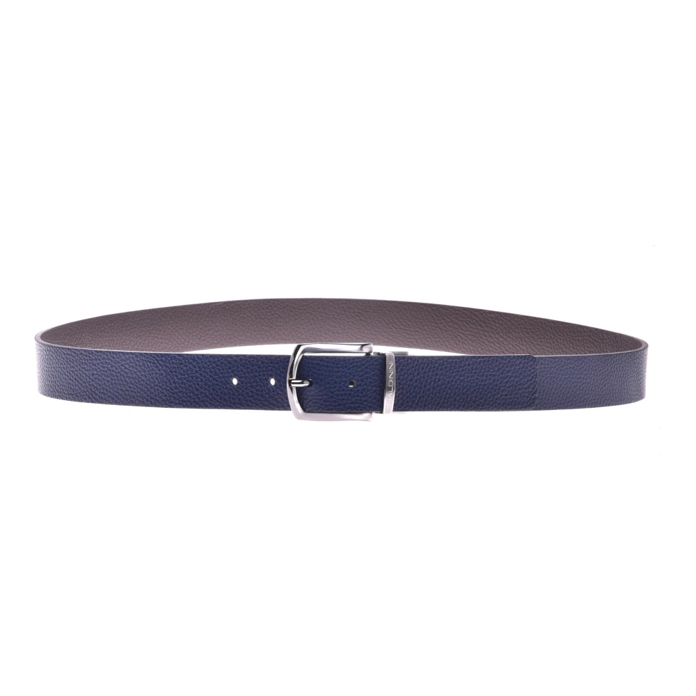 Baldinini Men's Blue Reversible And Dark Brown Tumbled Belt - Belts - 120 Cm - Accessories