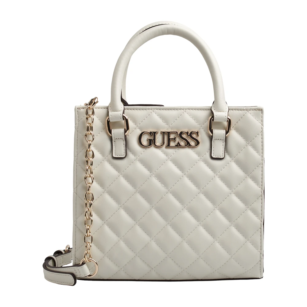 Guess Women's White Quilted Small Tote Bag - Handbags - One Size - Bags