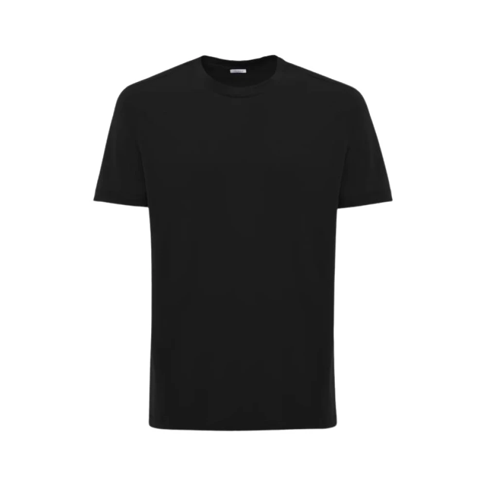 Malo Zwart Katoenen T-shirt Black Heren