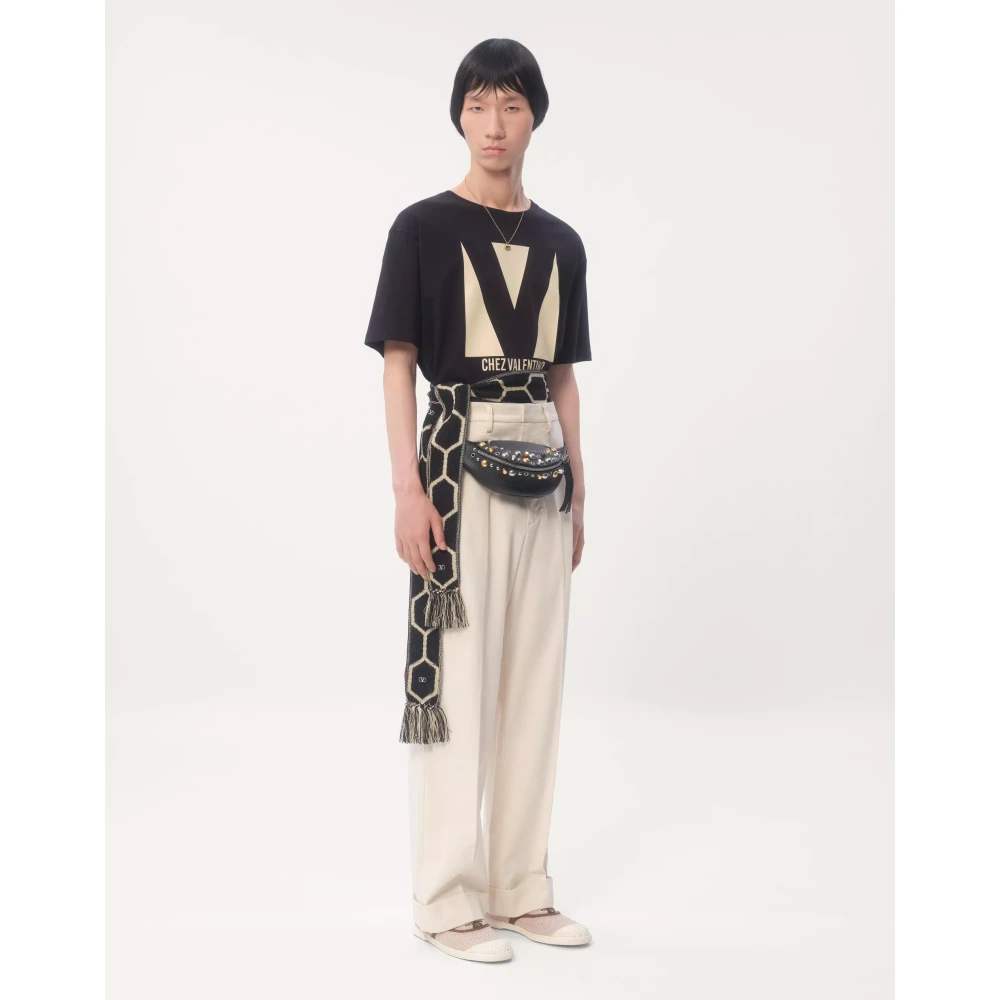 Valentino Katoenen T-shirt met Chez-print Black Heren