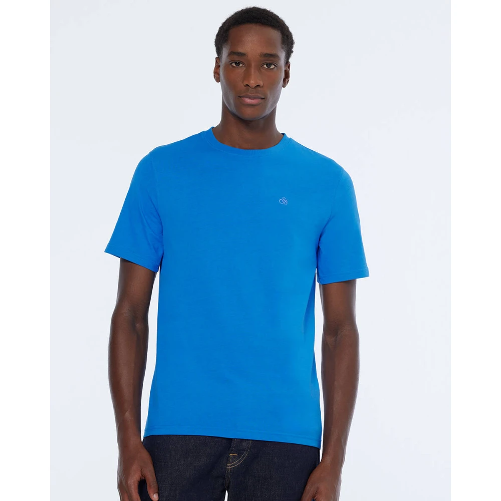 Scotch & Soda Kern Logo T-shirt Korte Mouw Blue Heren