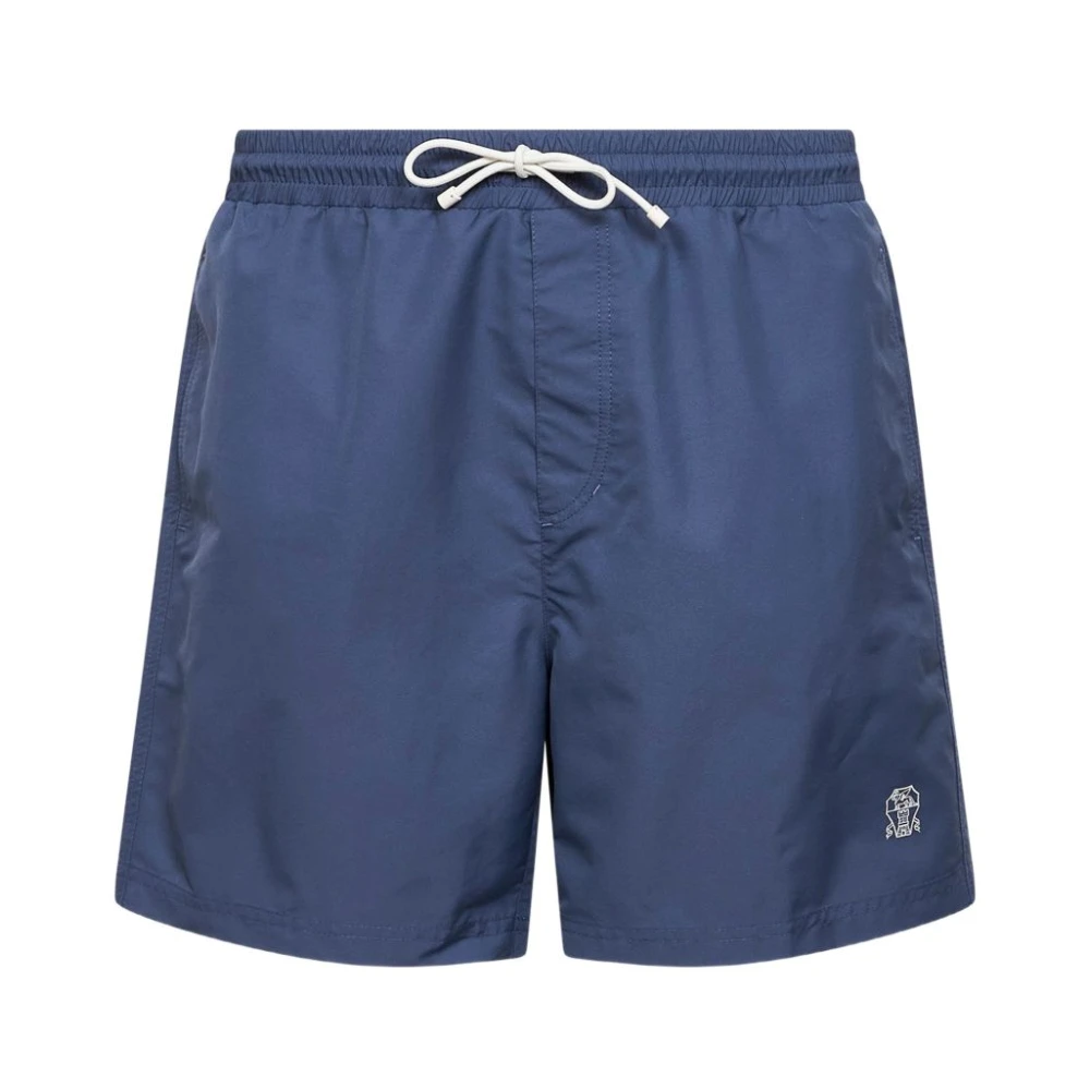 Brunello Cucinelli Blue Beachwear, Male, S, Swim Shorts