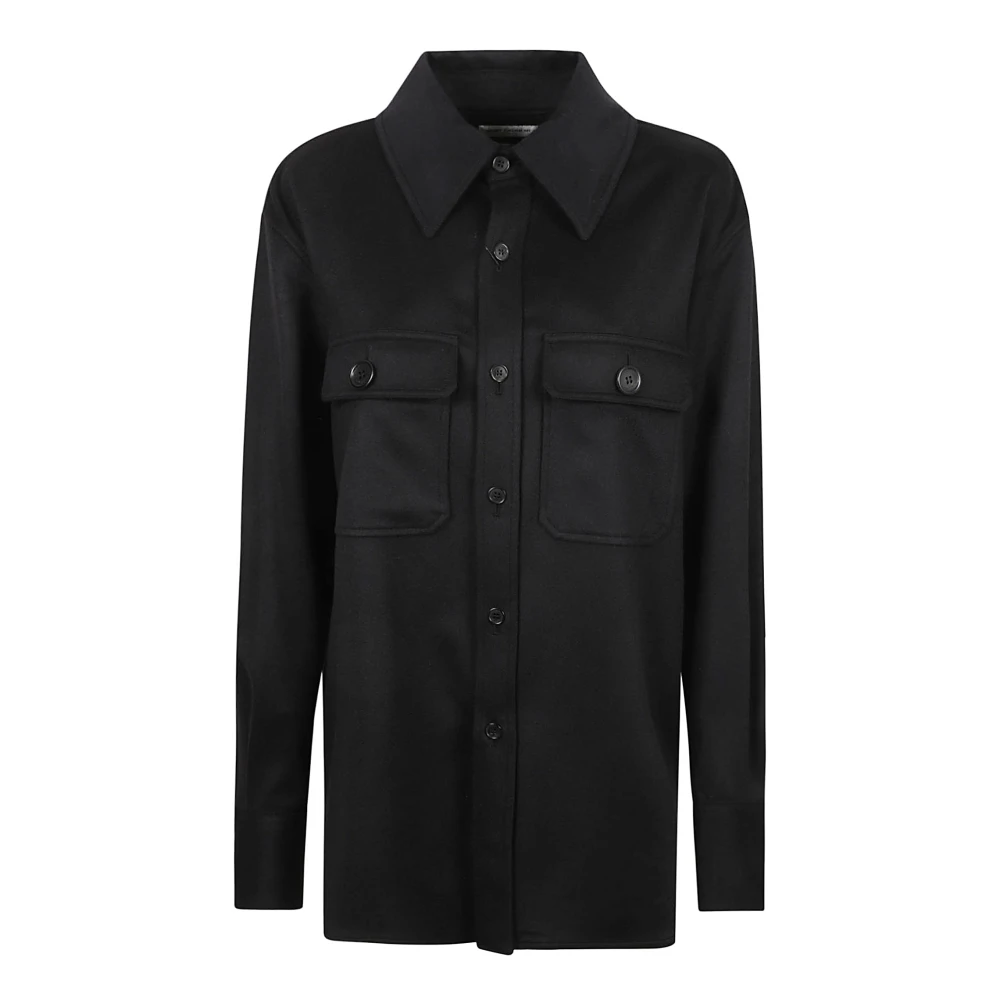 Saint Laurent Zwarte Chemise Blouse Black Dames