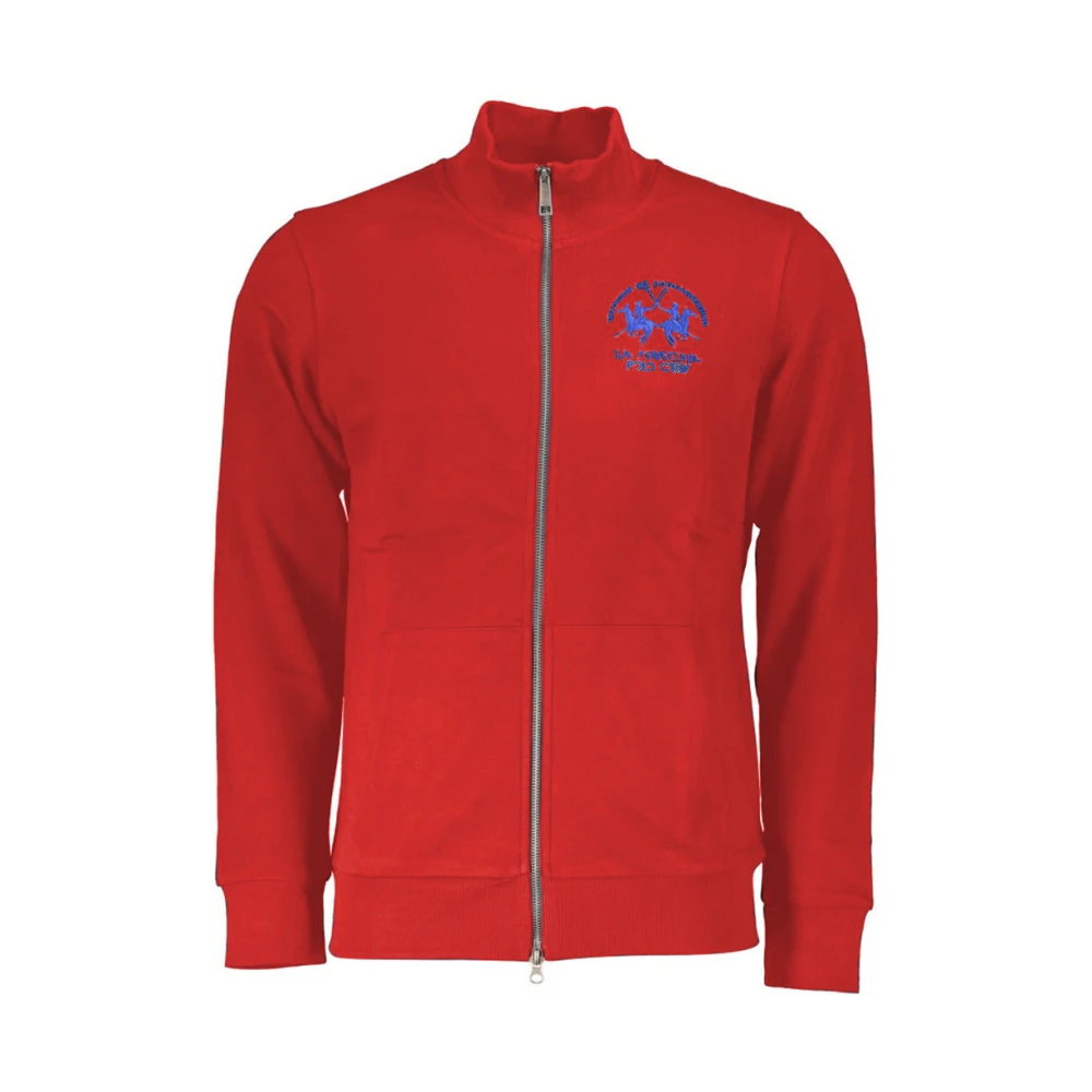 LA MARTINA Katoenen Zip-Up Sweatshirt met Geborduurd Logo Red Heren
