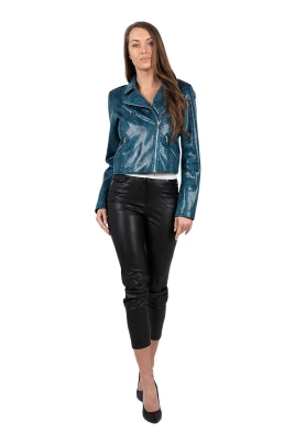 Animal Print Leather Jacket