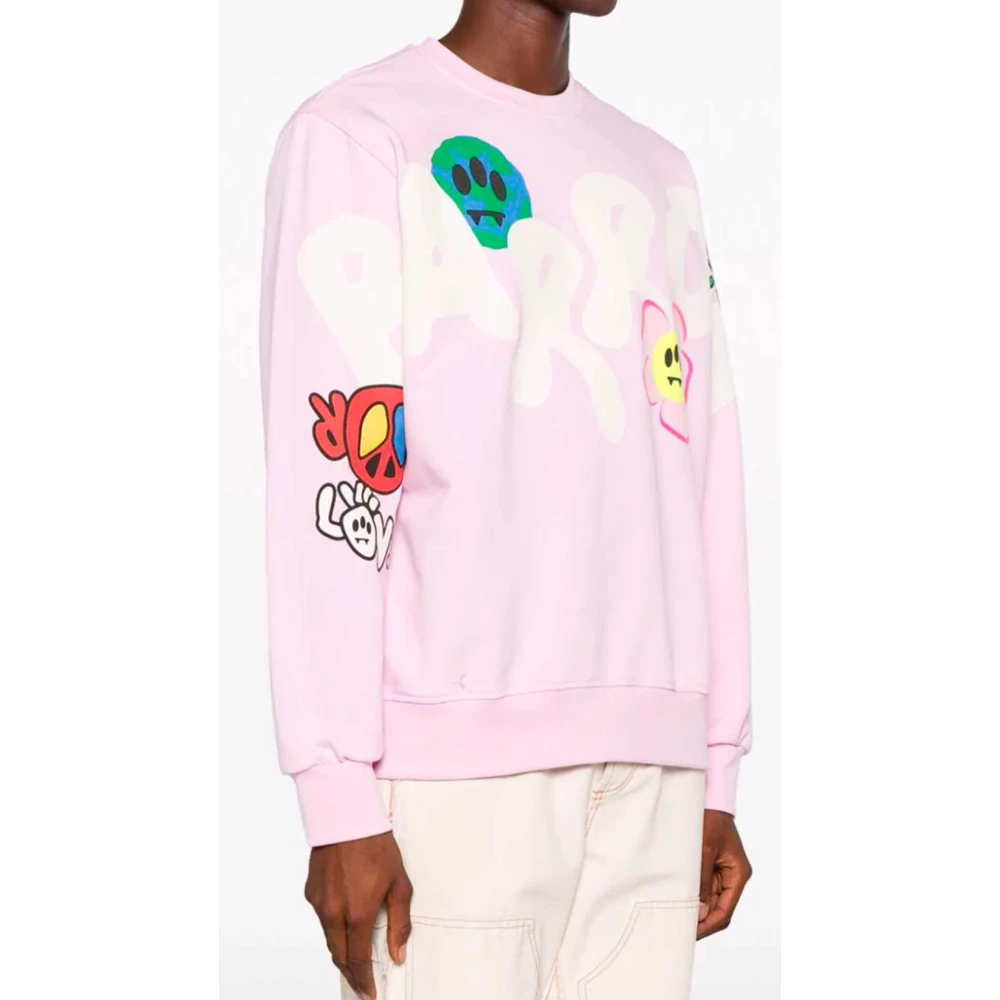 Barrow Sweatshirt met logoprint Pink Heren