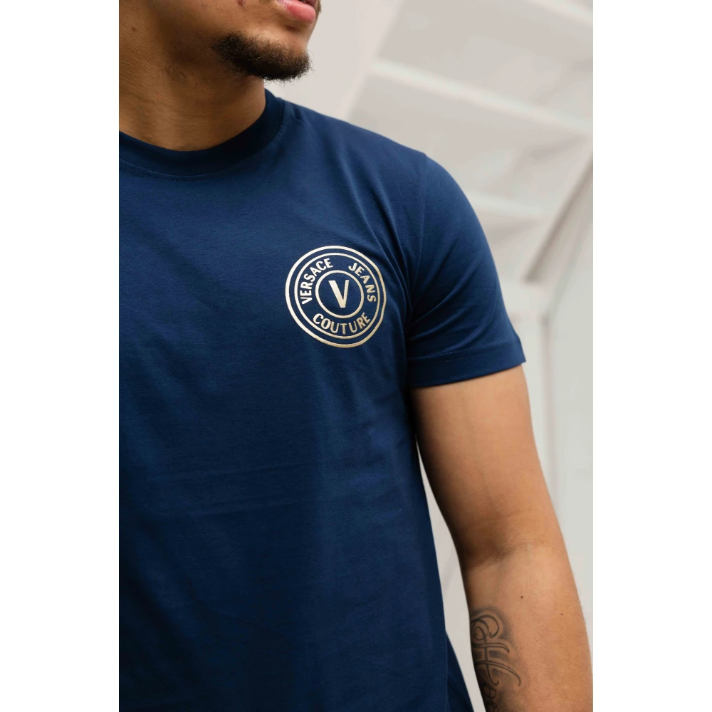 Versace Jeans Couture V-Embleem T-Shirt Heren Donkerblauw Blue Heren