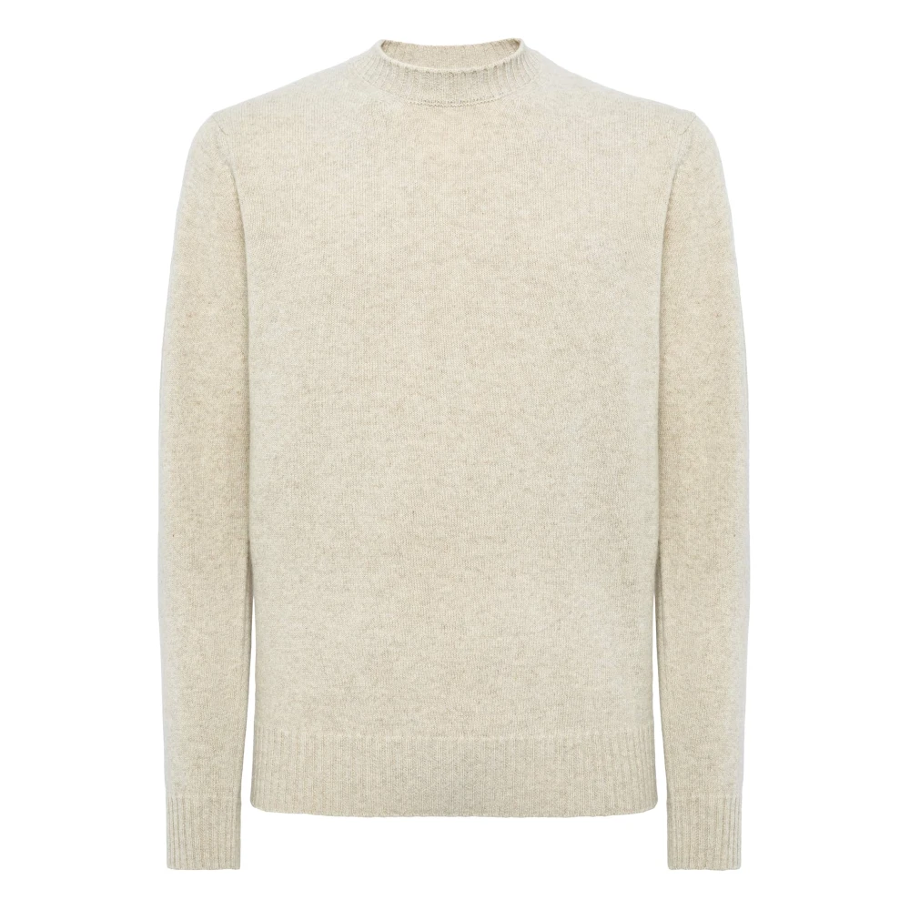 Boggi Milano Wol Blend Crew Neck Jumper Beige Heren