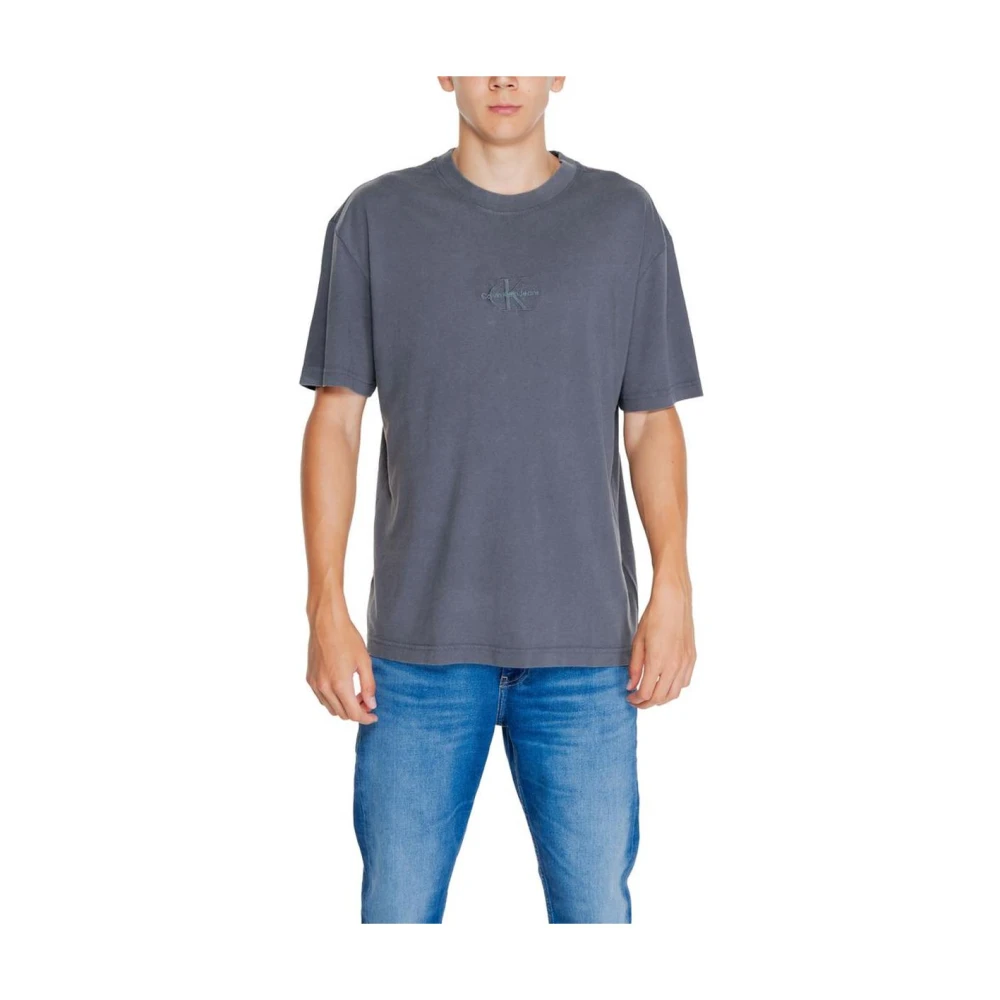 Calvin Klein Jeans Zwart Logo Tee Crew Neck T-Shirt Black Heren