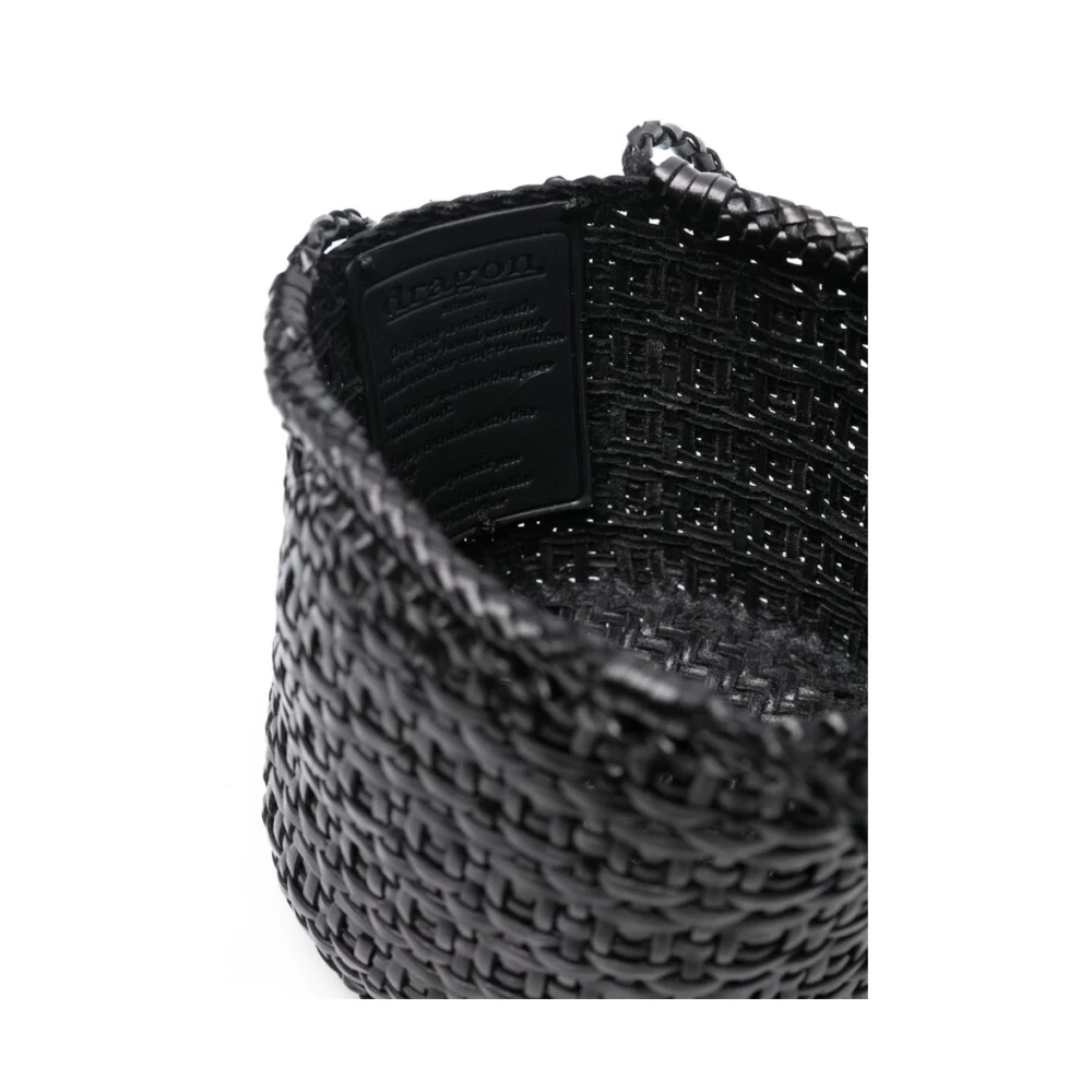Dragon Diffusion Zwarte Leren Mand Weefsel Tote Black Dames