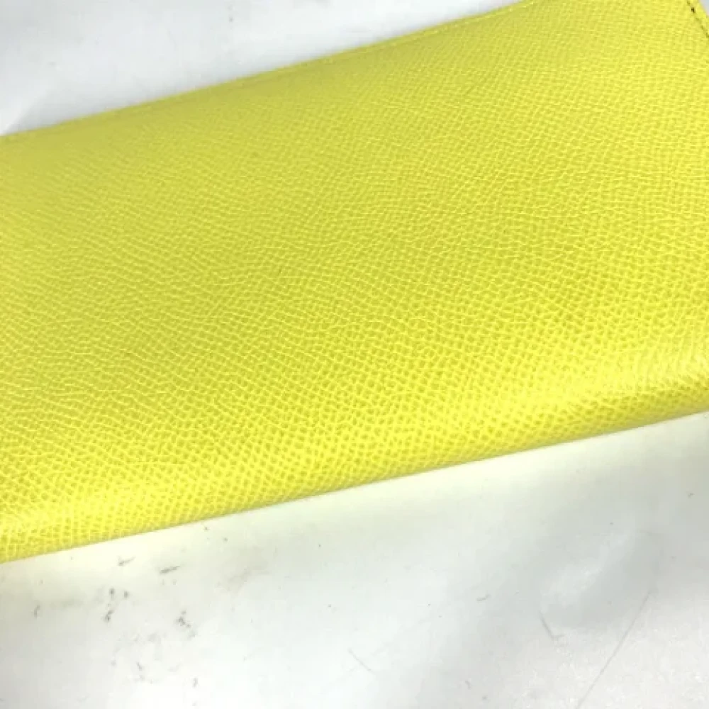 Hermès Vintage Pre-owned Leather wallets Yellow Dames