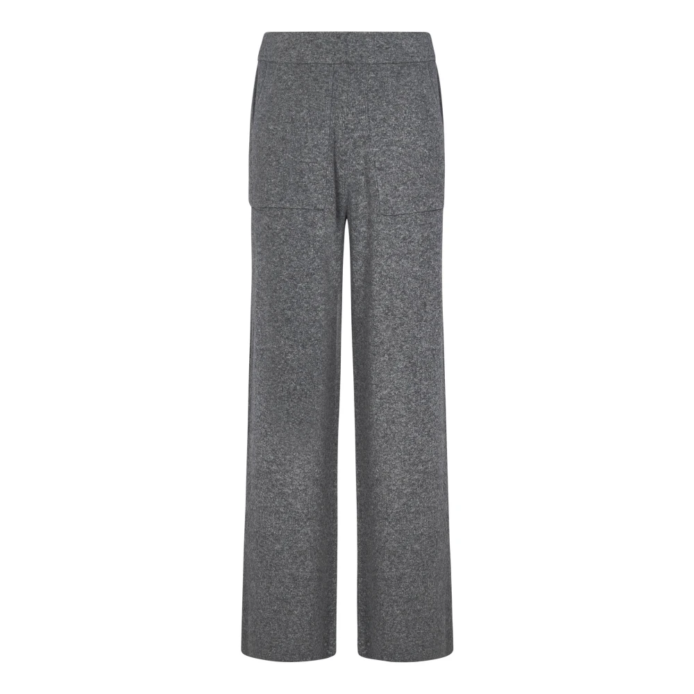 Malo Melange Grijs Wol Cashmere Straight-Leg Broek Gray Dames