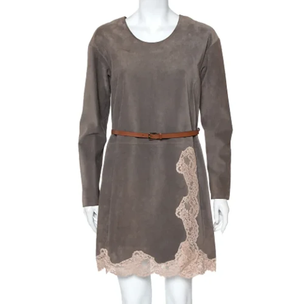Chloé Pre-owned Suede dresses Gray Dames