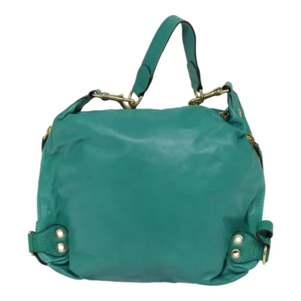 Gucci Vintage Pre-owned Leather backpacks Green Dames