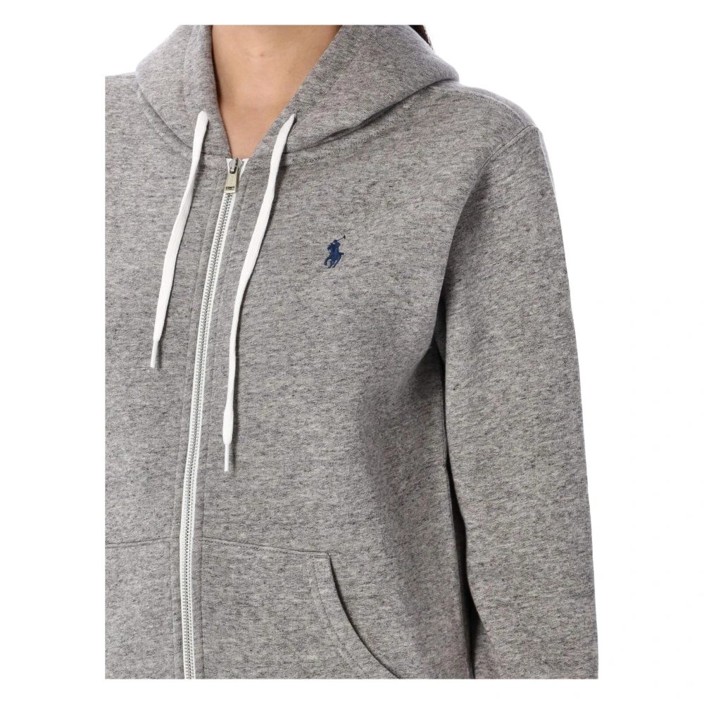 Polo Ralph Lauren Zip Hoodie voor Stijlvol Comfortabel Dragen Gray Dames