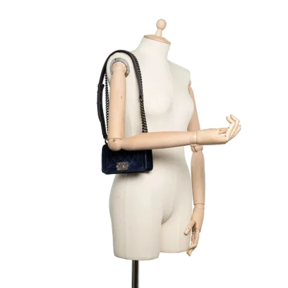 Chanel Vintage Pre-owned Velvet chanel-bags Blue Dames