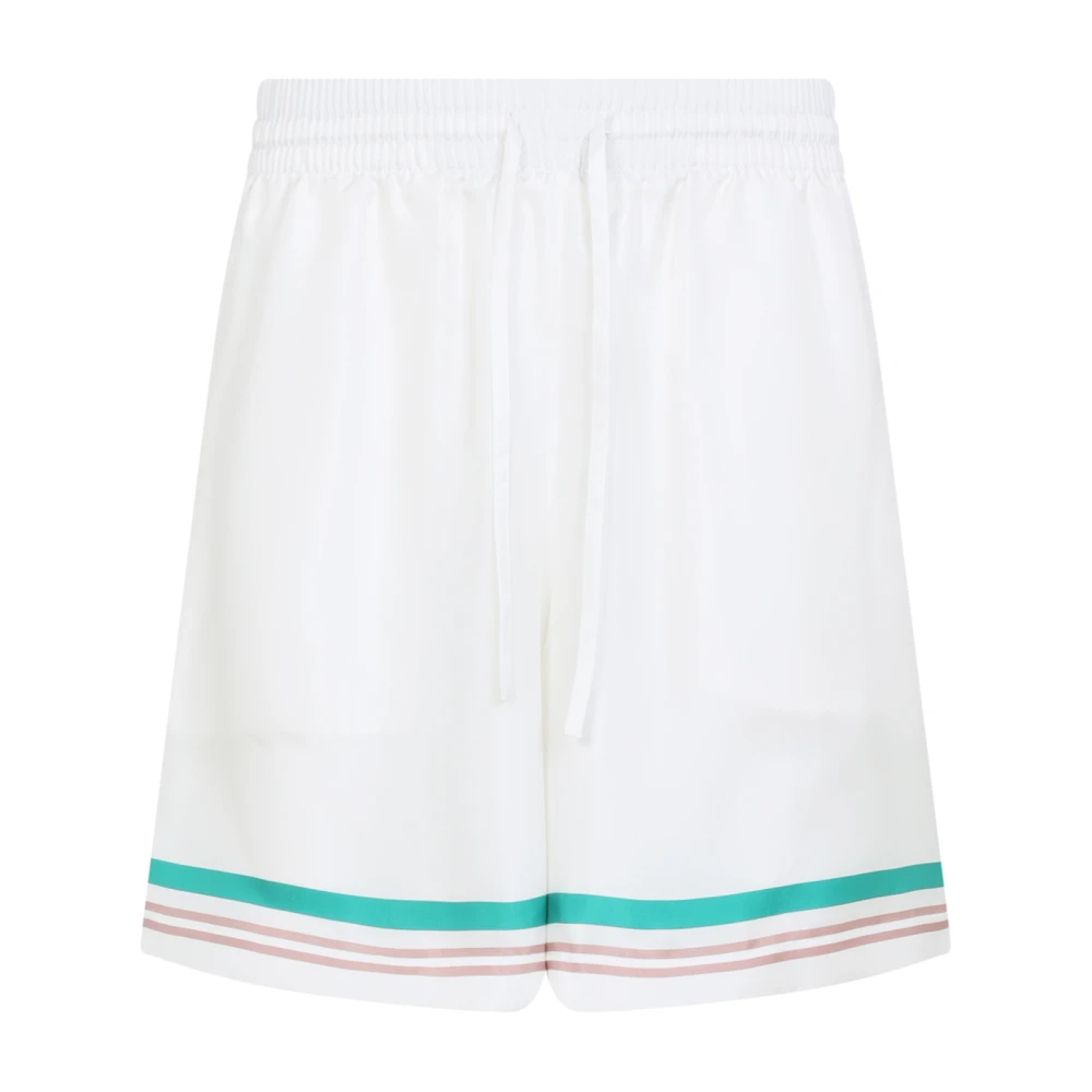 Casablanca Men's White Silk Bermuda Shorts