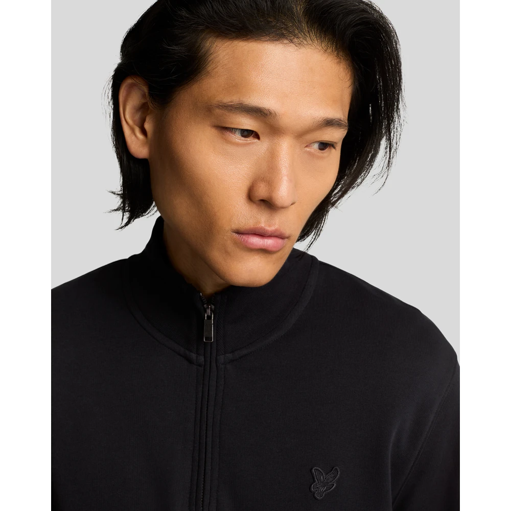 Lyle & Scott Middenlagen Superfijne Quarter Zip Sweatshirt Black Heren