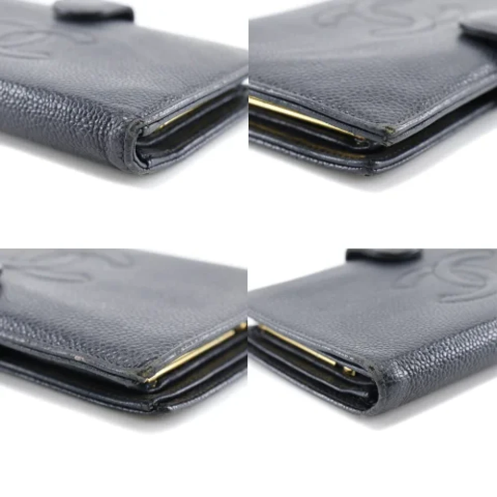 Chanel Vintage Pre-owned Leather wallets Black Dames