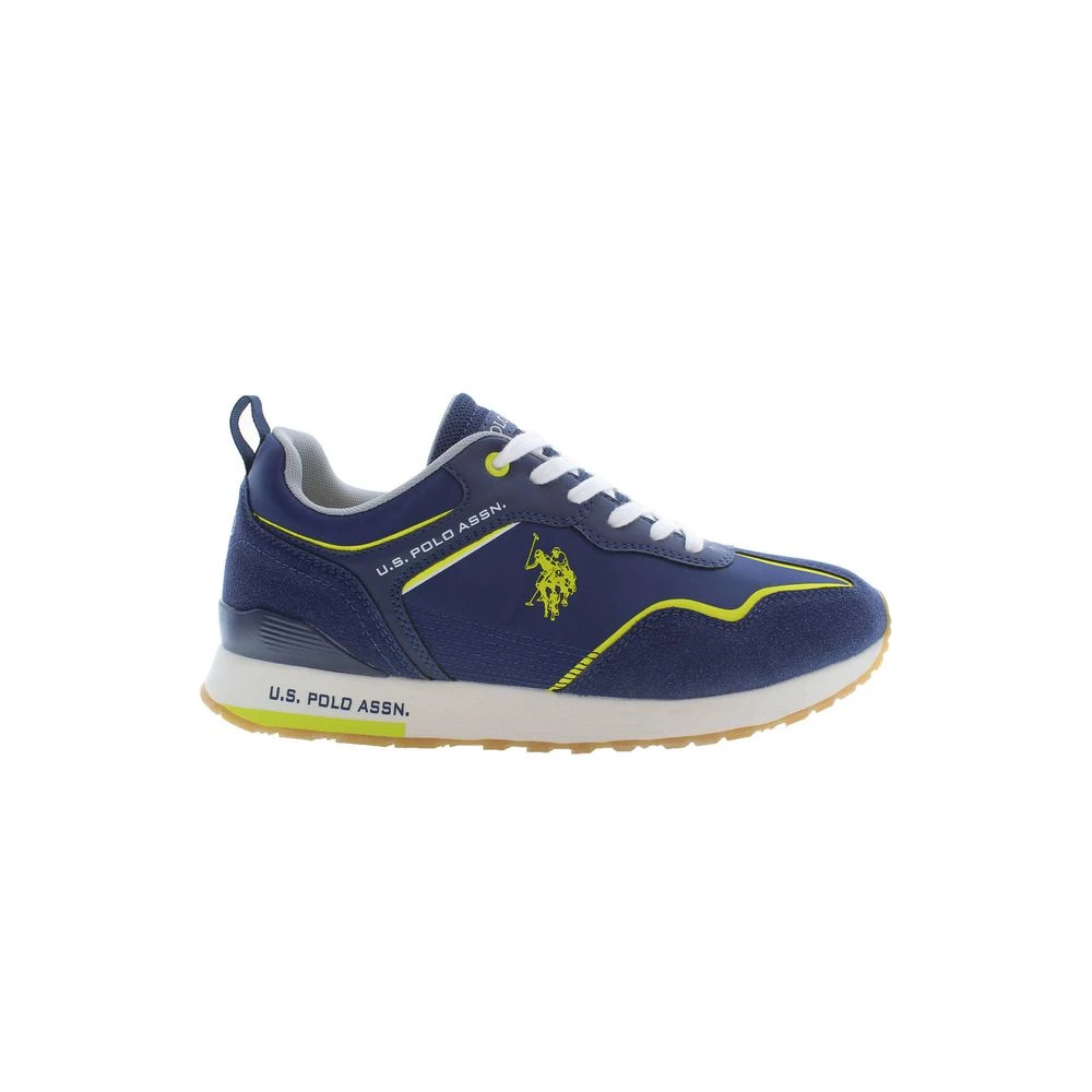U.s. Polo Assn. Men's Blue Polyester Sneaker With Contrasting Details