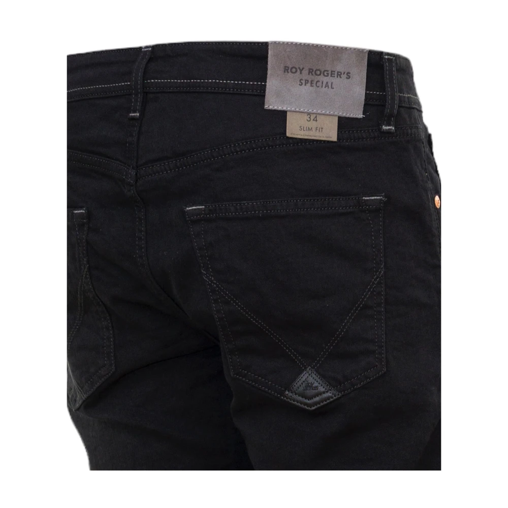 Roy Roger's Zwarte Slim Fit Jeans 517 Superior Black Heren