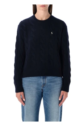 Kabelstickad Ull Cashmere Tröja
