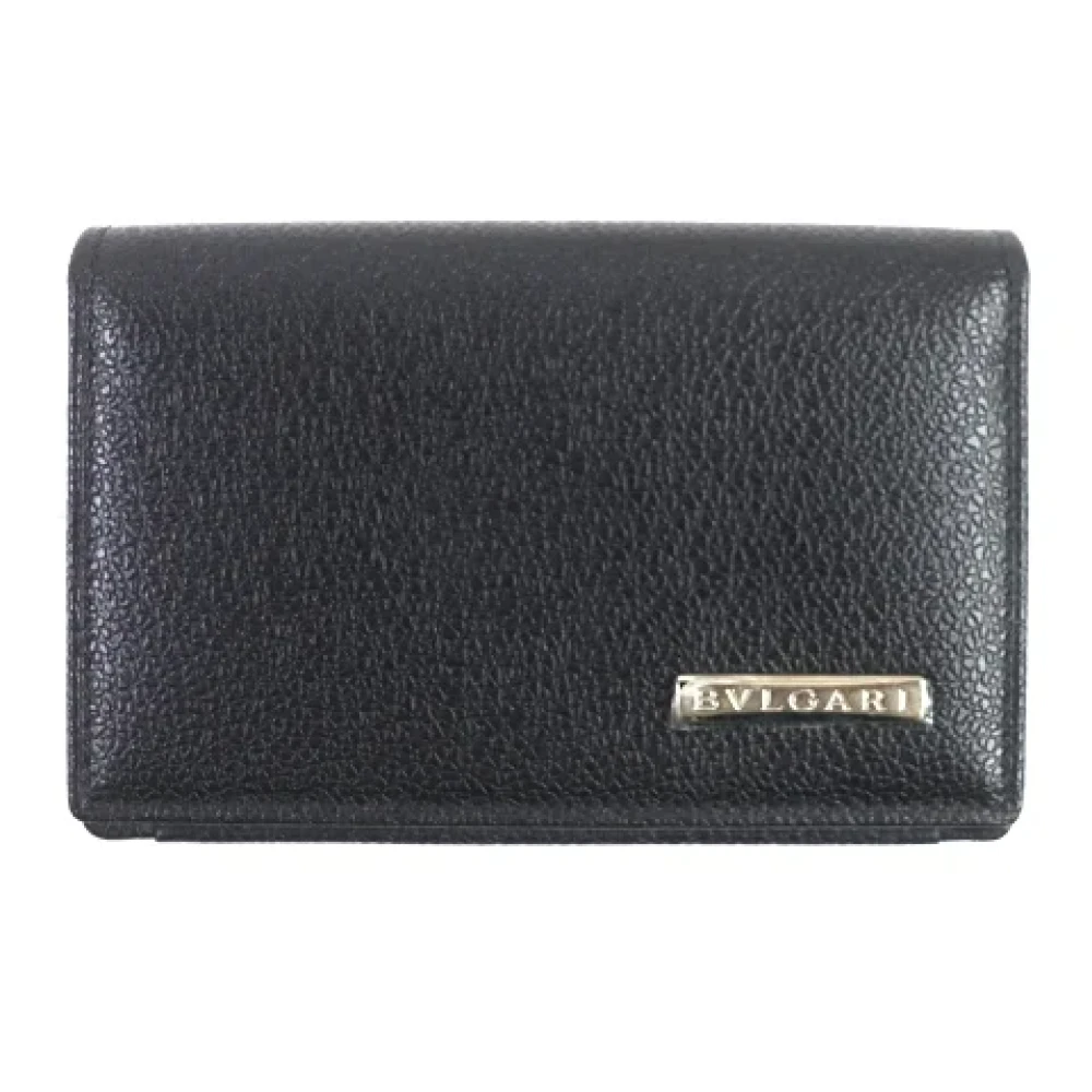 Bvlgari Vintage Pre-owned Leather wallets Black Heren