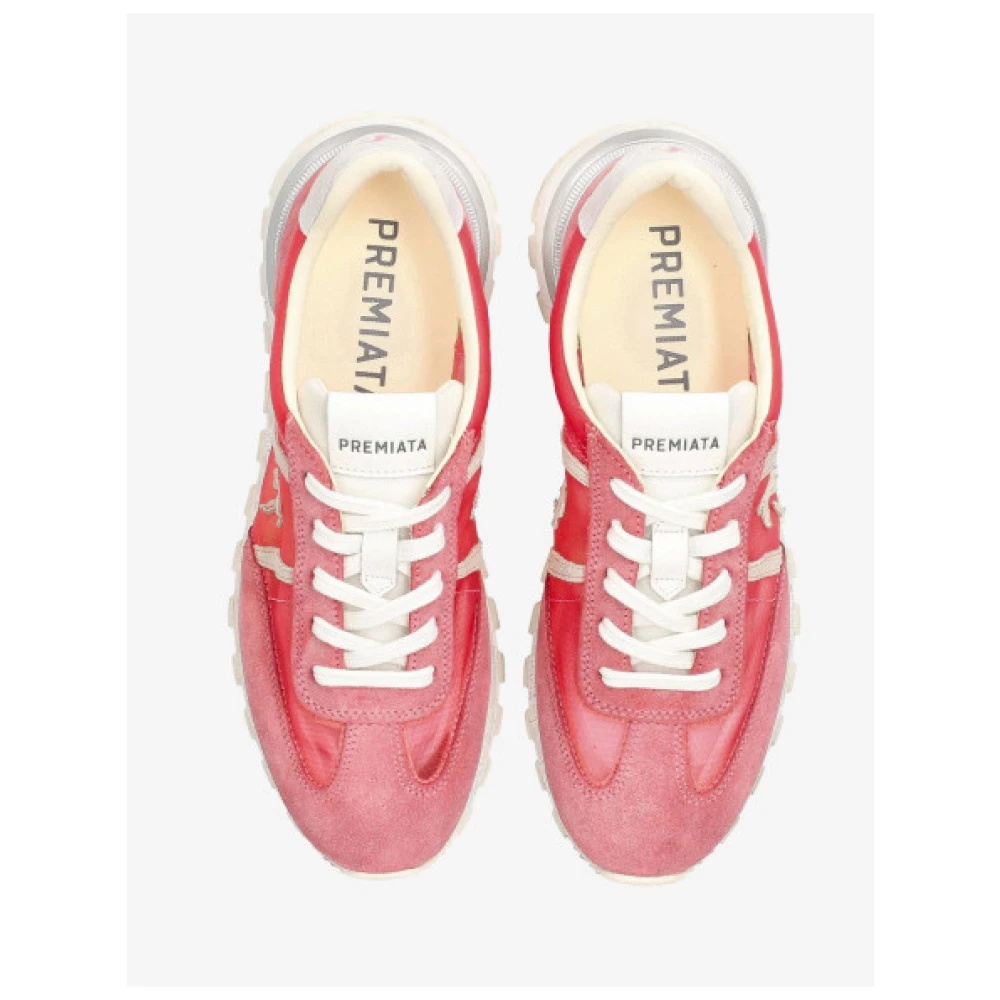 Premiata Johnlow Dames Sneakers in Gemengde Texturen Pink Dames