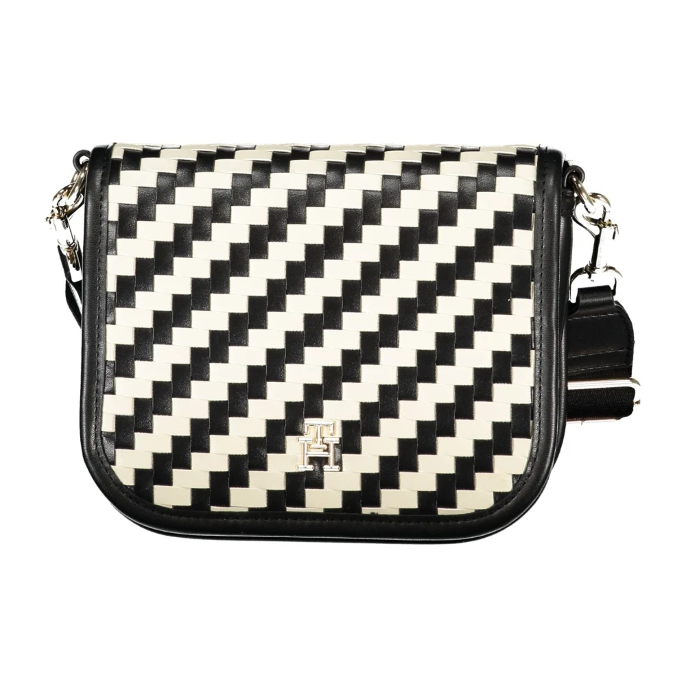 Tommy Hilfiger Zwarte Schoudertas met Verstelbare Band Black Dames