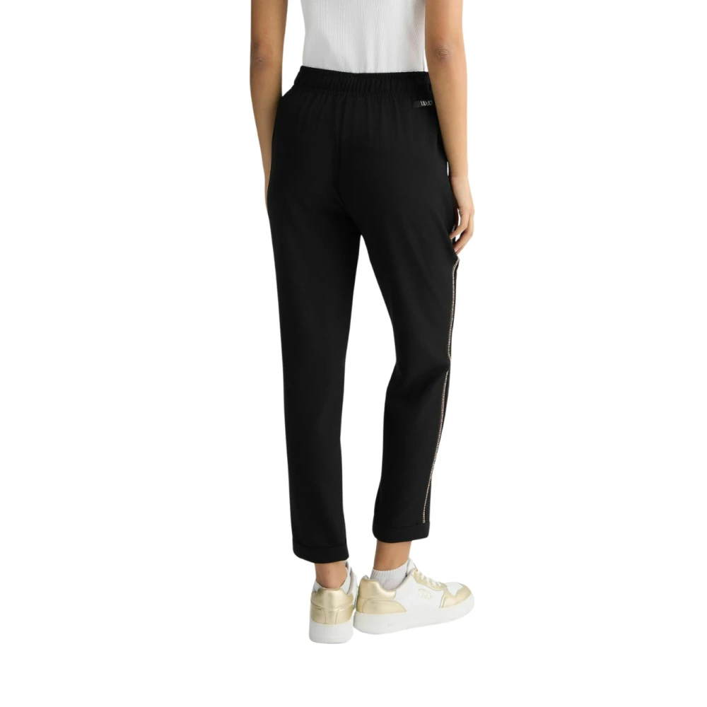 Liu Jo Hoge taille joggingbroek met strass Black Dames
