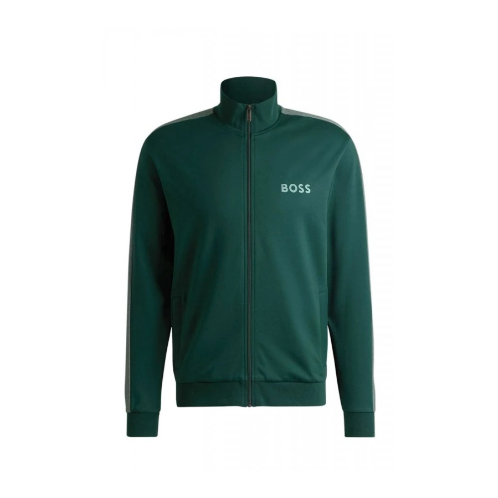 Hugo Boss Groene Zip-Up Sweatshirt Green Heren