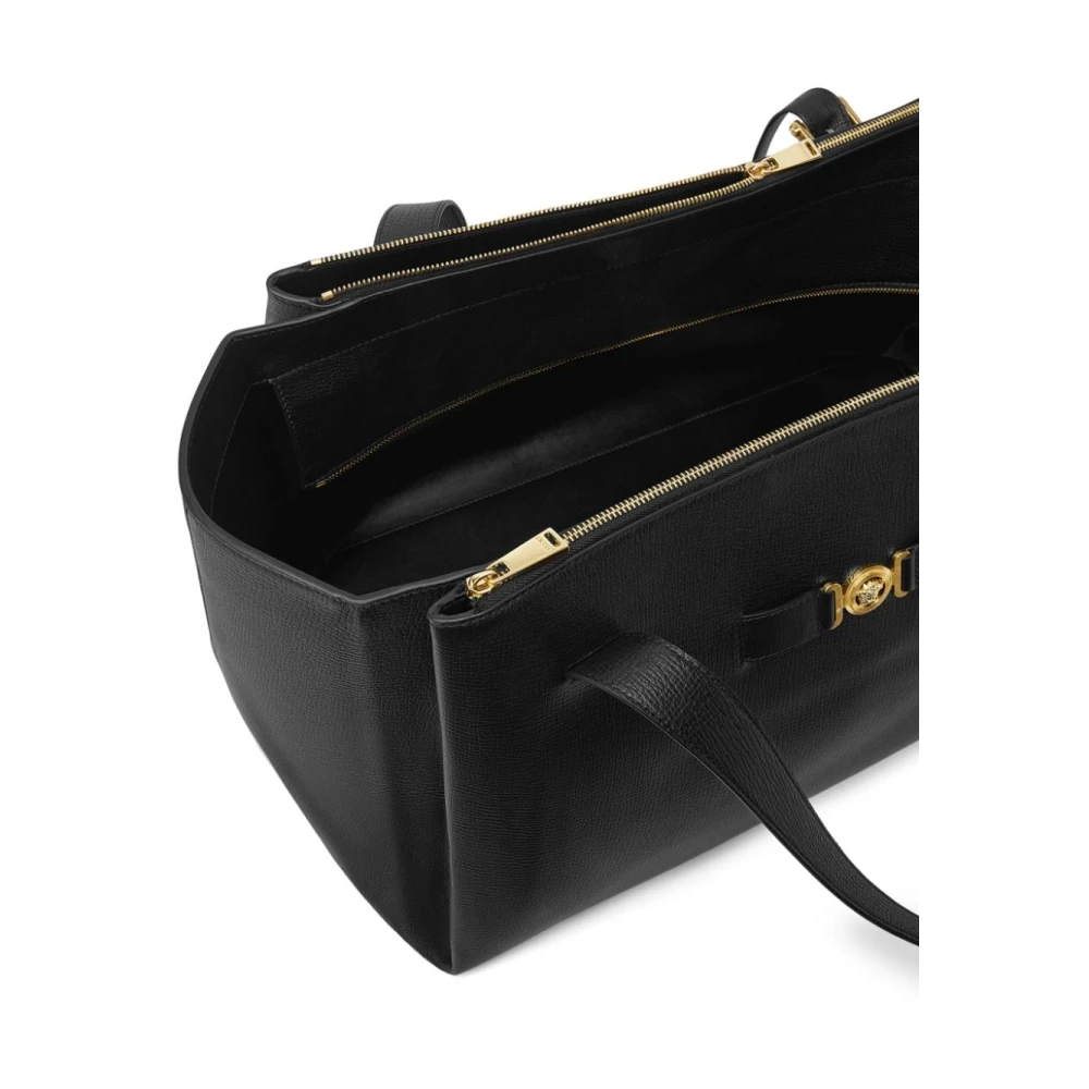 Versace Gestructureerde Leren Zwarte Tote Tas Black Heren