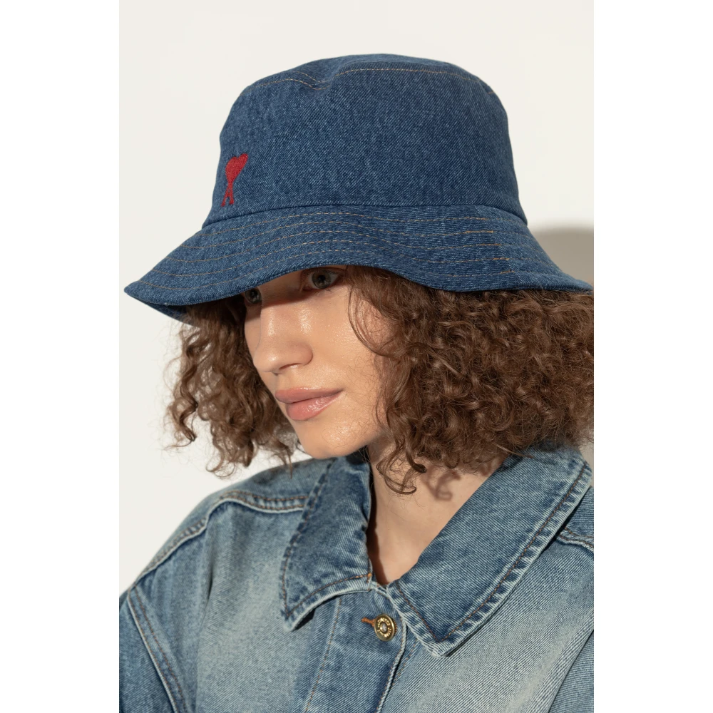 Ami Paris Denim Hoed Blue Unisex