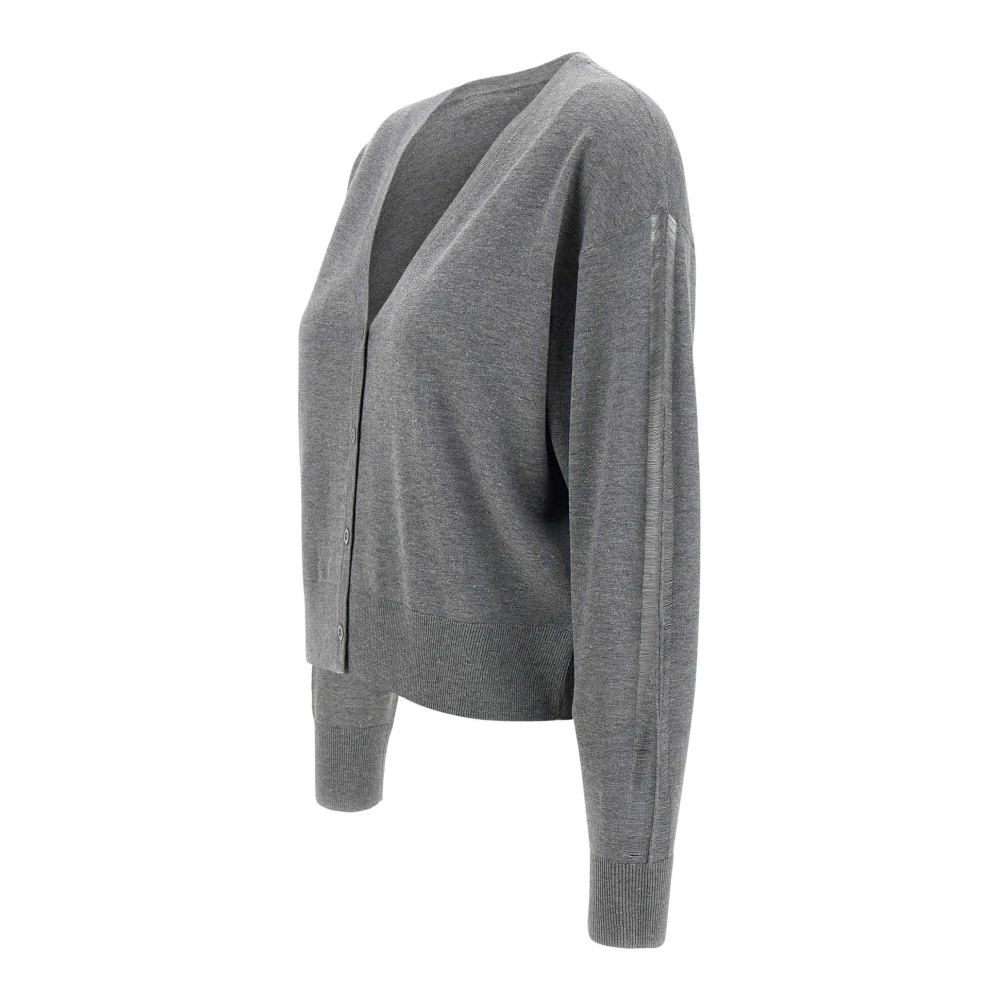 IRO Zijden en wollen vest grijs V-hals Gray Dames