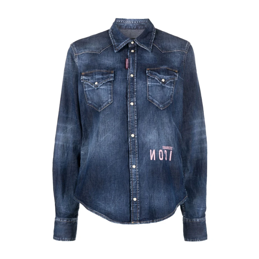 Dsquared2 Stijlvolle Shirt Blue Dames