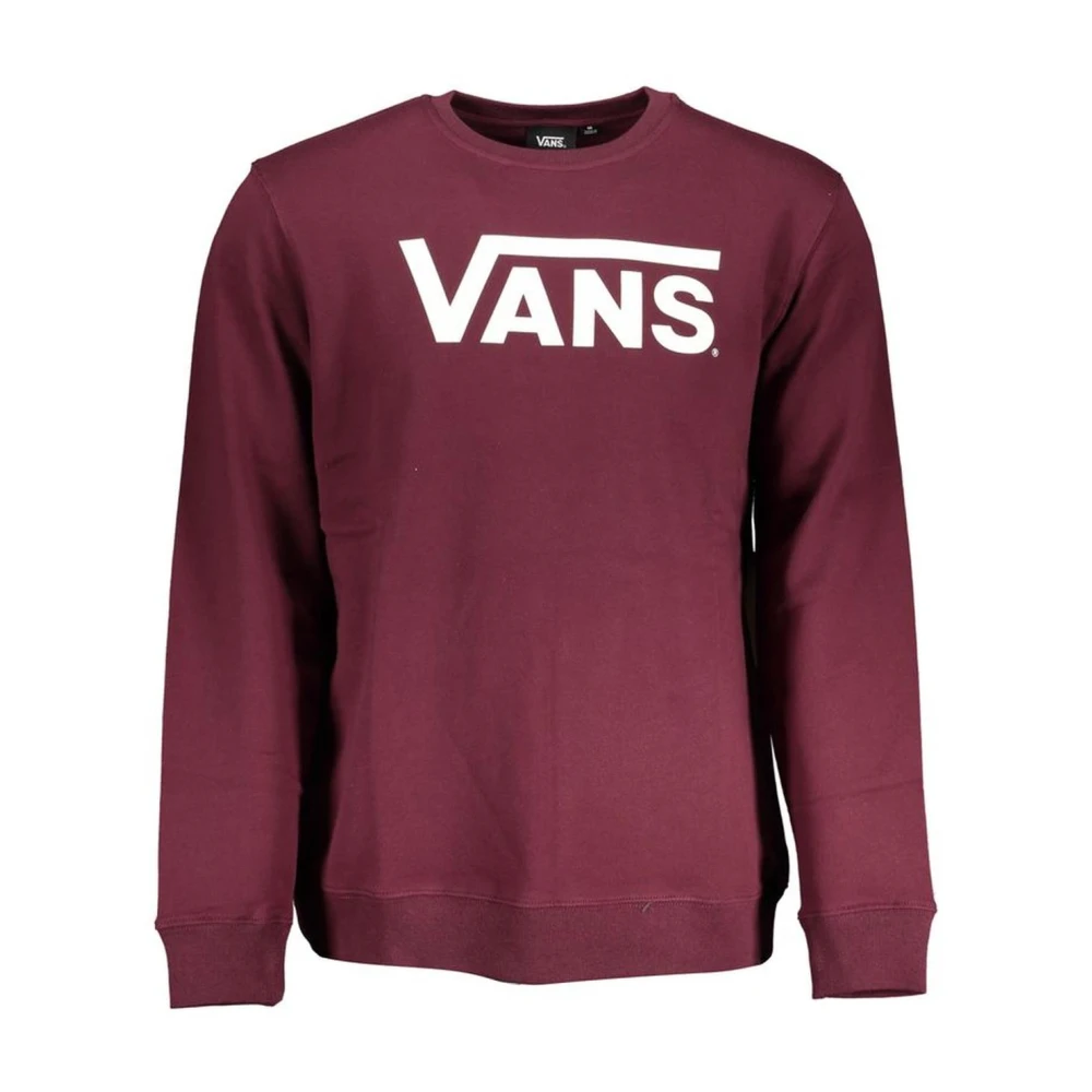 Vans Roze Logo Print Crewneck Sweatshirt Brown Heren