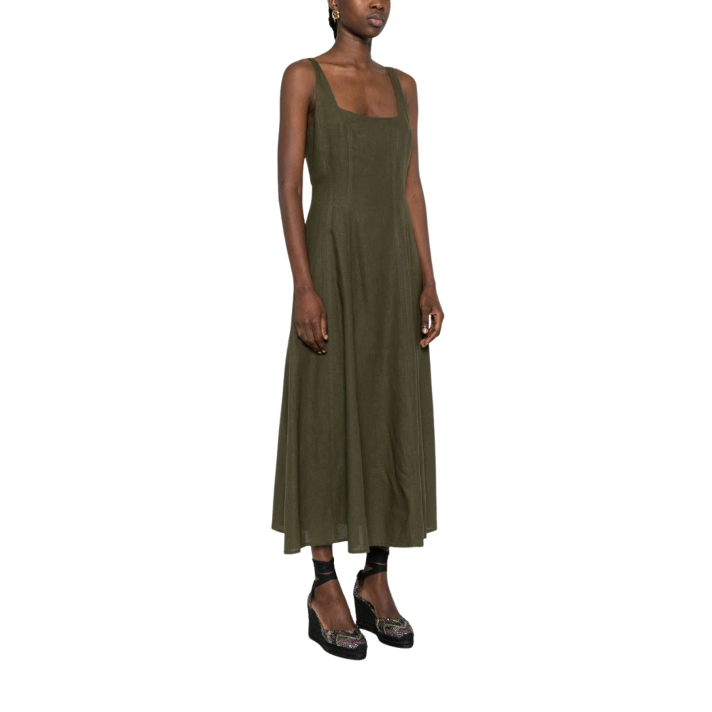 Twinset Women's Green Square-Neck Midi Dress - Midi Dresses - S - Dresses