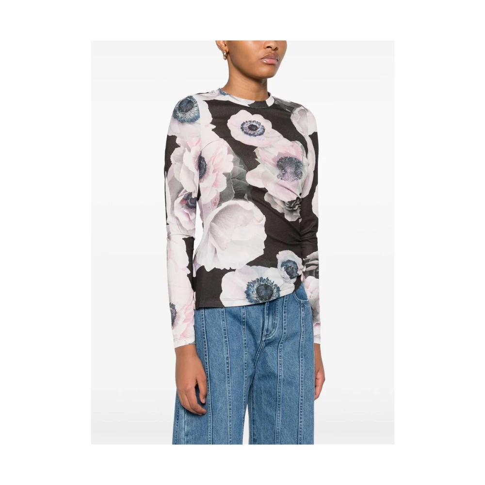 Stine Goya Zwarte Bloemen Trui Multicolor Dames