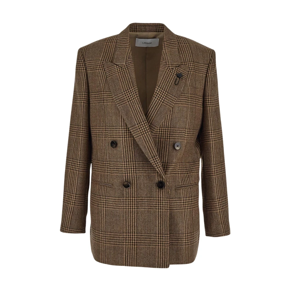 Lardini Wollen en Alpaca Double-Breasted Jas Beige Dames