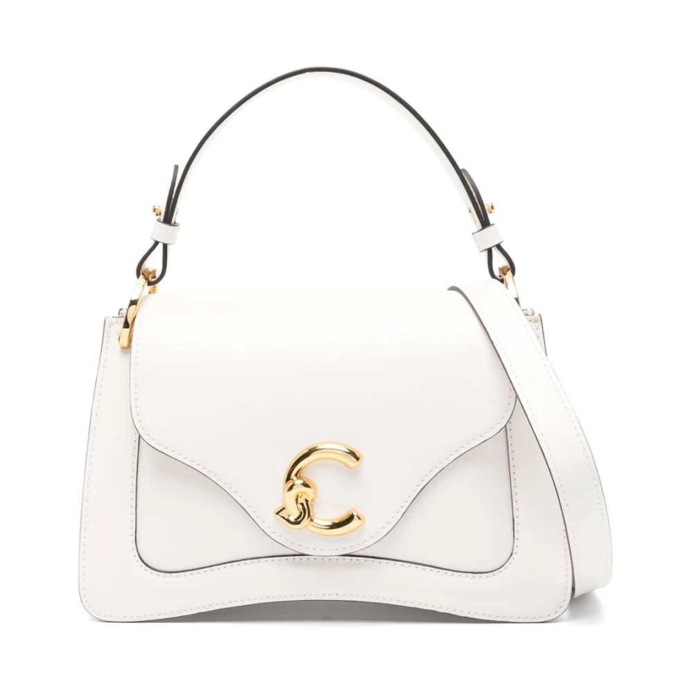 Coccinelle Witte Foldover Tas met Afneembare Band White Dames