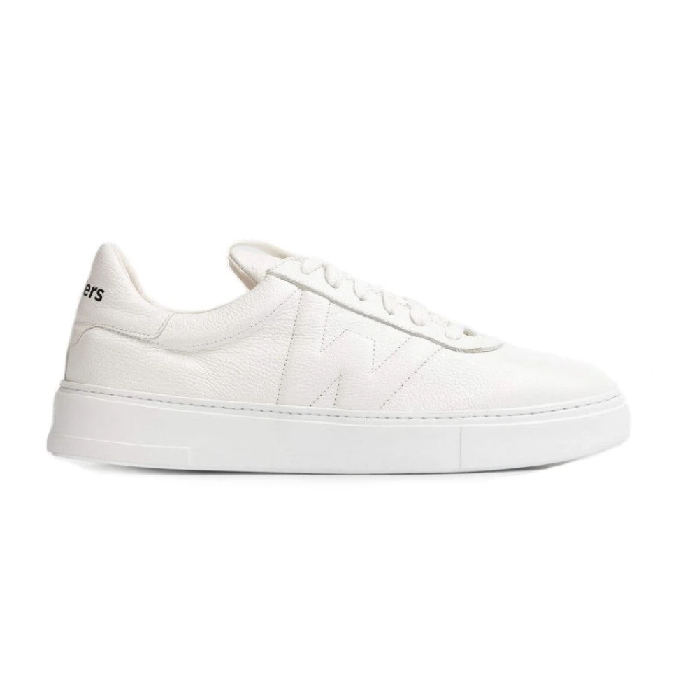 Wonders Oliver Herensneaker Leer- Ingedrukt Logo- Maxi Zool Heren Schoenen Wit